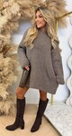 JAIMY OVERSIZED KNITTED DRESS TAUPE