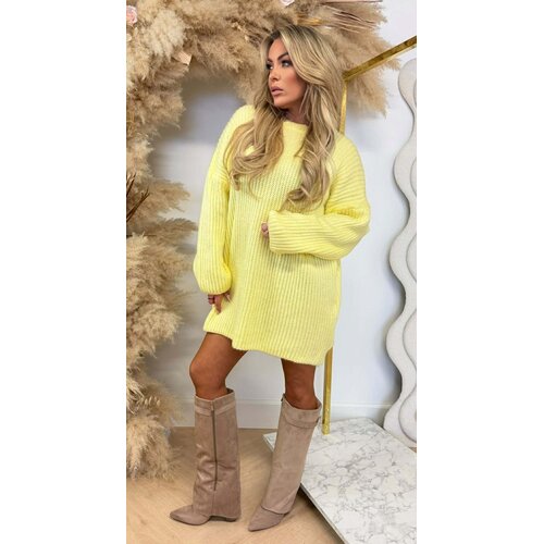 JAIMY OVERSIZED KNITTED DRESS YELLOW