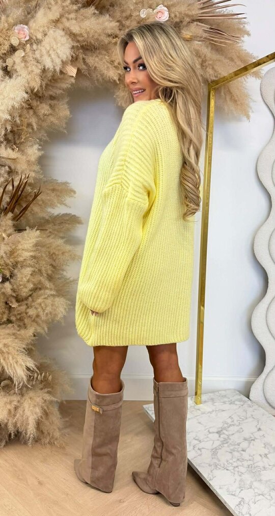 JAIMY OVERSIZED KNITTED DRESS YELLOW