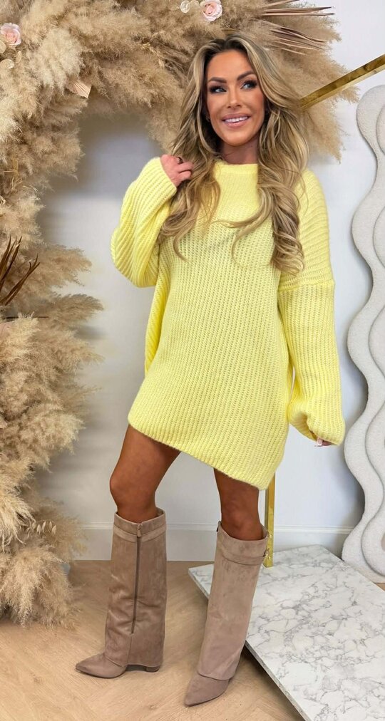 JAIMY OVERSIZED KNITTED DRESS YELLOW