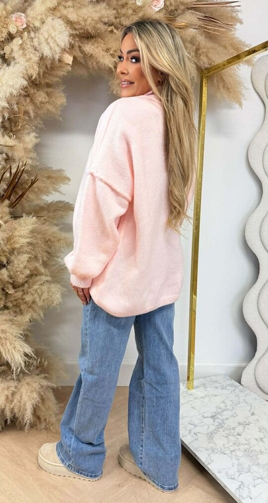 NINE OVERSIZED STIKSEL SWEAT PEACH
