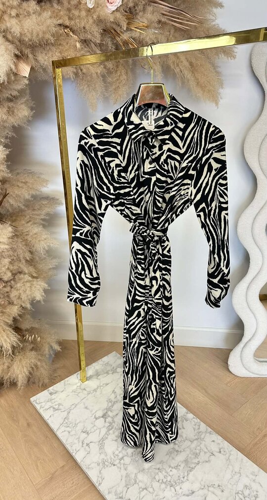 LIEKE ANIMAL PRINT MAXI DRESS ZEBRA