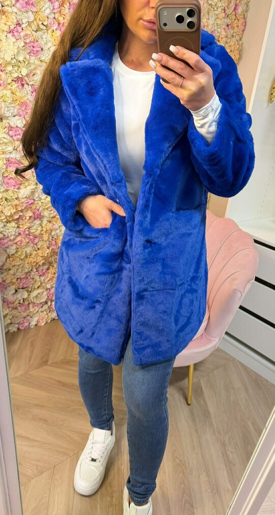 ACTIE FAKE FUR COAT 995 KINGSBLUE