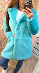 ACTIE FAKE FUR COAT 995 AQUA