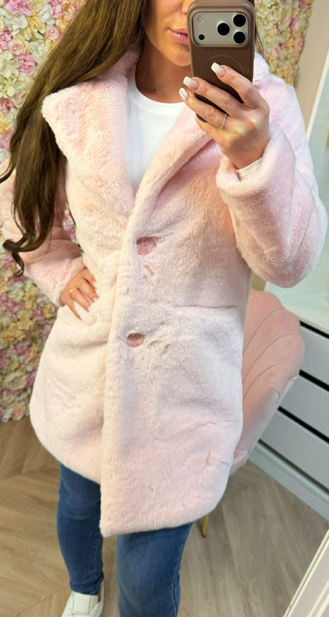 ACTIE FAKE FUR COAT 995 LIGHTPINK