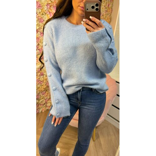 BUTTON SLEEVE SWEAT 25003 ICEBLUE