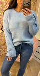 BUTTON SLEEVE SWEAT 25003 ICEBLUE