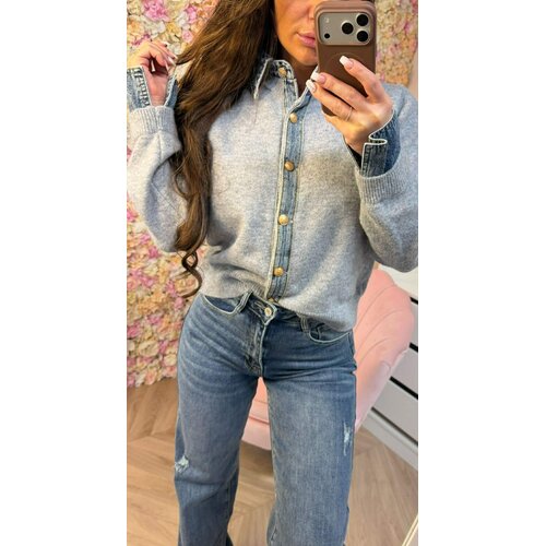 BELLE KRAAG VESTJE 1169 DENIM/GREY