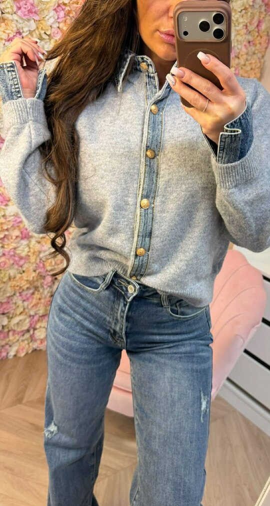 BELLE KRAAG VESTJE 1169 GREY