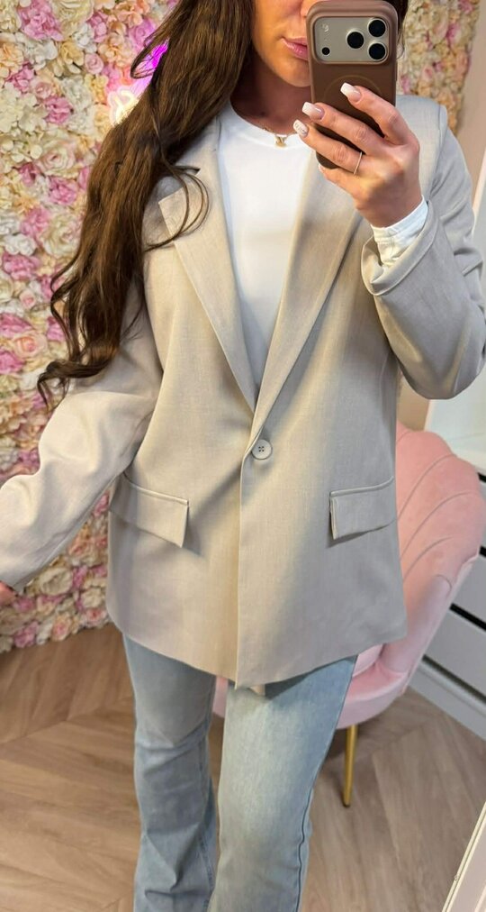FLORA MOUW BLAZER TAUPE FLORA MOUW BLAZER TAUPE