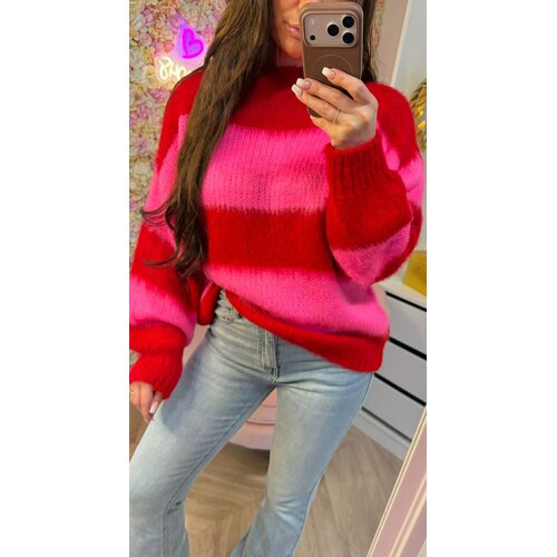 SUPER SOFT JUMELLE STRIPE SWEAT PINK/RED