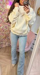 TRENDY OVERSIZED HOODIE 12782 YELLOW TRENDY OVERSIZED HOODIE 12782 YELLOW