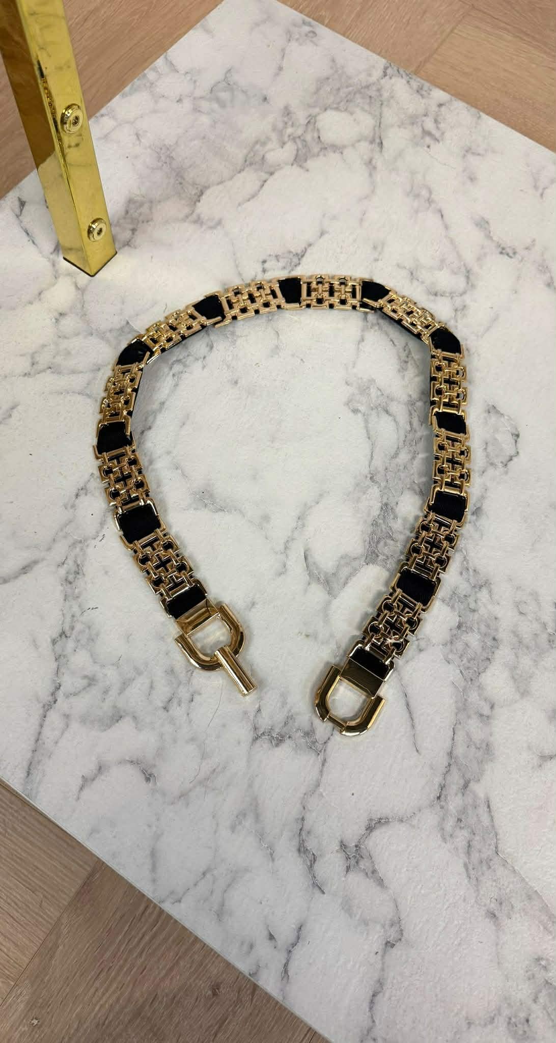 LUXURY ELASTANE BELT 2438 BLACK/GOLD