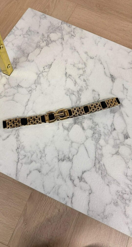 LUXURY ELASTANE BELT 2438 BLACK/GOLD LUXURY ELASTANE BELT 2438 BLACK/GOLD