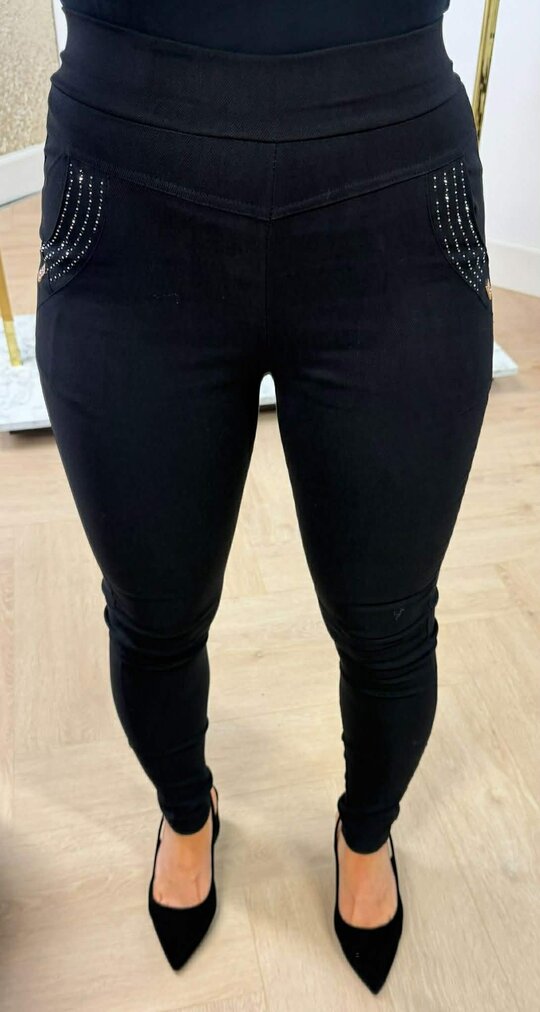 GLITTER POCKET TREGGING 1493 BLACK