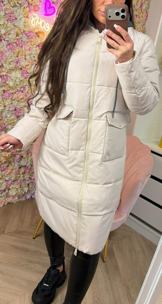 HOODIE WINTERJACKET 8235 BEIGE HOODIE WINTERJACKET 8235 BEIGE