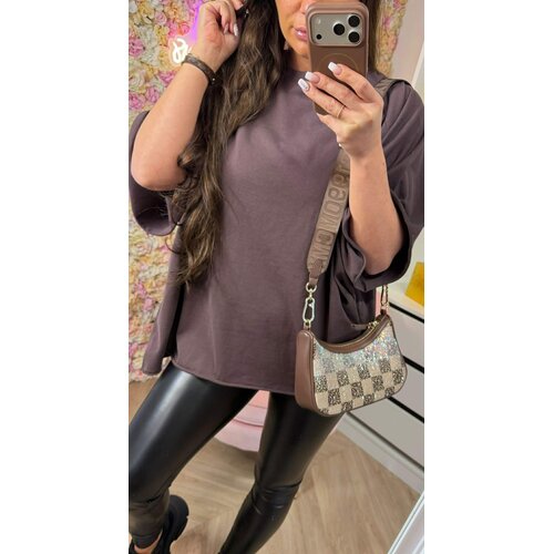 FEE OVERSIZED CROPPED TEE 71831 CHOCO