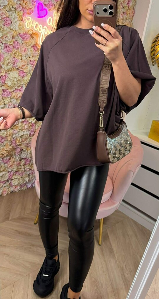 FEE OVERSIZED CROPPED TEE 71831 CHOCO FEE OVERSIZED CROPPED TEE 71831 CHOCO