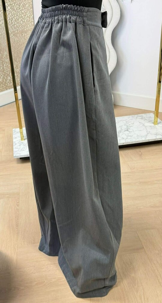 STEEF WIDE LEG PANTALON DARKGREY