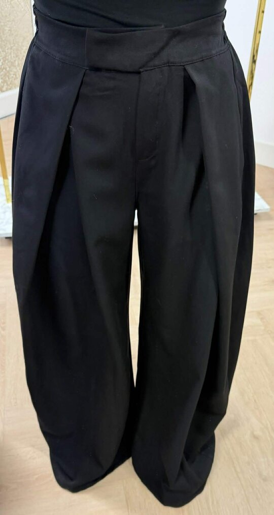 STEEF WIDE LEG PANTALON BLACK