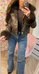 PERFECT VEGAN LEATHER FAUX FUR JACKET 5625 CHOCO