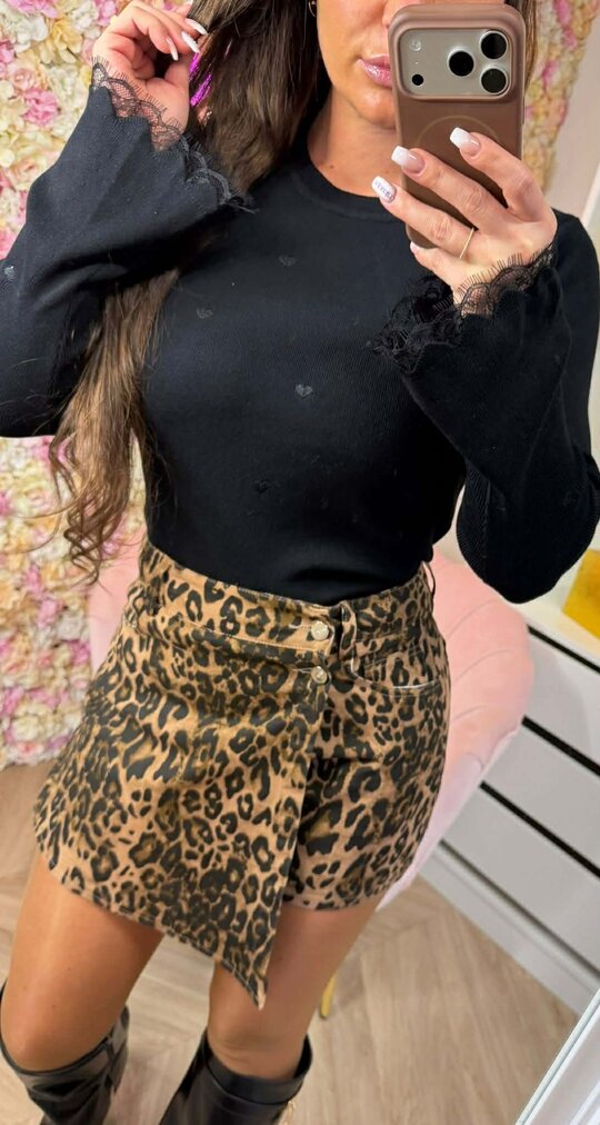 HARTJES FLARE SLEEVE TOP 9502 BLACK HARTJES FLARE SLEEVE TOP 9502 BLACK