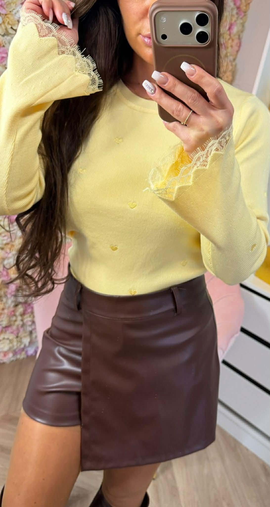 HARTJES FLARE SLEEVE TOP 9502 YELLOW