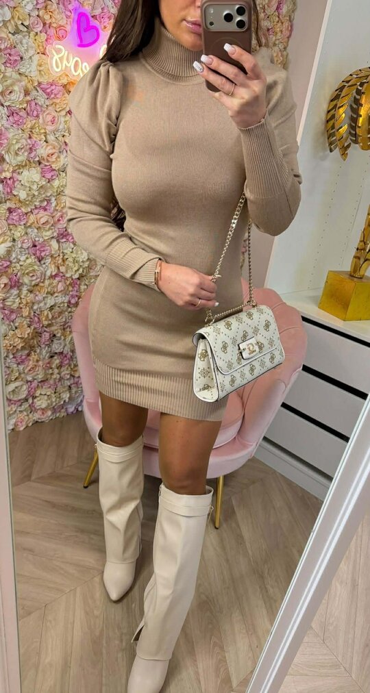 POFMOUW KOL DRESS 5960 TAUPE