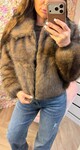 VEGAN FUR JACKET 8745 BROWN VEGAN FUR JACKET 8745 BROWN