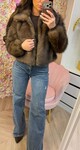 VEGAN FUR JACKET 8745 BROWN VEGAN FUR JACKET 8745 BROWN