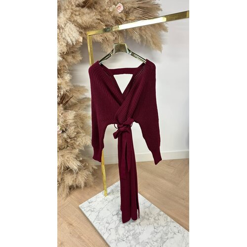 BESTSELLING KNITTED LUS DRESS BORDEAUX