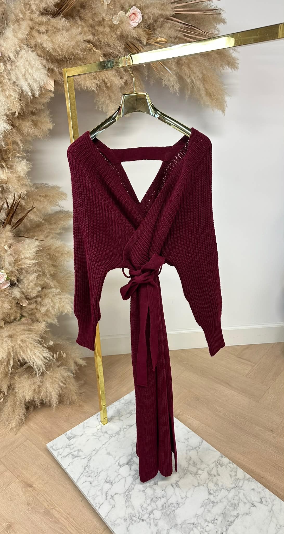 BESTSELLING KNITTED LUS DRESS BORDEAUX