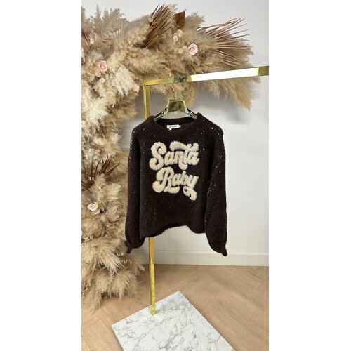 SANTA SEQUIN SWEAT TVP181 CHOCO
