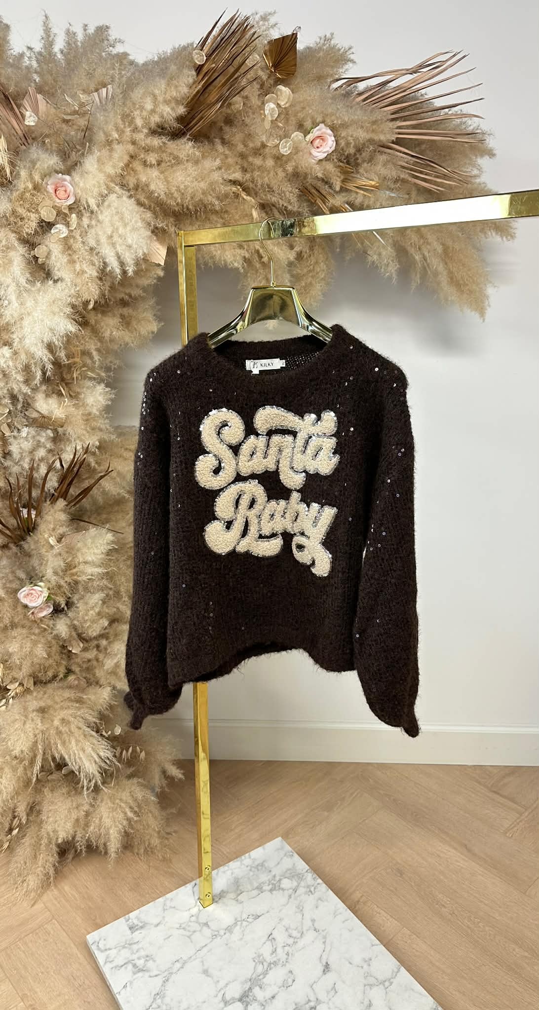 SANTA SEQUIN SWEAT TVP181 CHOCO