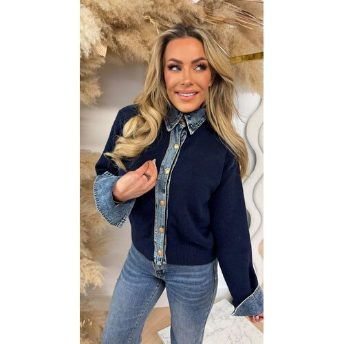 BELLE KRAAG VESTJE 1169 NAVY