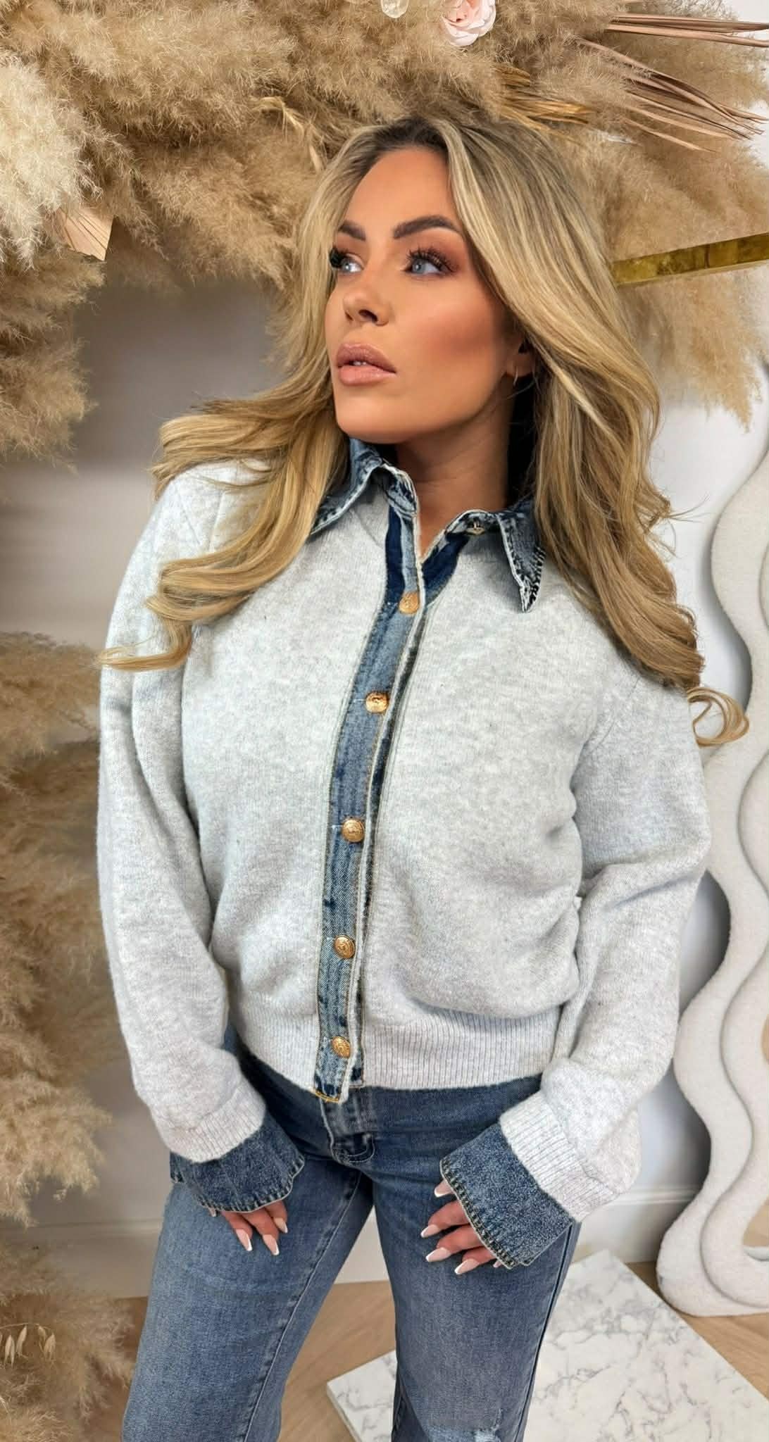 BELLE KRAAG VESTJE 1169 ECRU