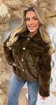 GLAMOUR FAKE FUR JACKET 1100 CHOCO