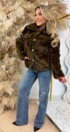 GLAMOUR FAKE FUR JACKET 1100 CHOCO