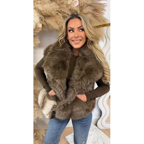 MUSTHAVE FAUX FUR GILET 1107 TAUPE
