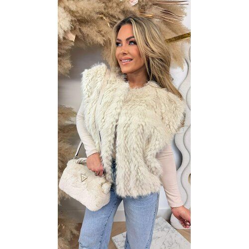 VEGAN FUR GILET 1102 BEIGE