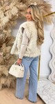 VEGAN FUR GILET 1102 BEIGE VEGAN FUR GILET 1102 BEIGE