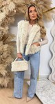 VEGAN FUR GILET 1102 BEIGE VEGAN FUR GILET 1102 BEIGE