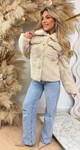 GLAMOUR FAKE FUR JACKET 1100 BEIGE GLAMOUR FAKE FUR JACKET 1100 BEIGE