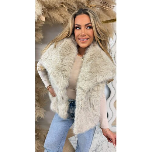 MUSTHAVE FAUX FUR GILET 1107 BEIGE