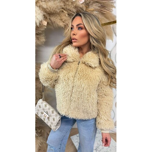 SHEEP VEGAN FUR JACKET 8799 BEIGE