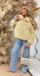 SHEEP VEGAN FUR JACKET 8799 BEIGE SHEEP VEGAN FUR JACKET 8799 BEIGE