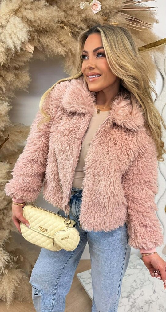 SHEEP VEGAN FUR JACKET 8799 PINK