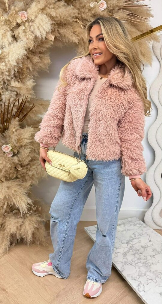 SHEEP VEGAN FUR JACKET 8799 PINK