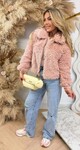 SHEEP VEGAN FUR JACKET 8799 PINK