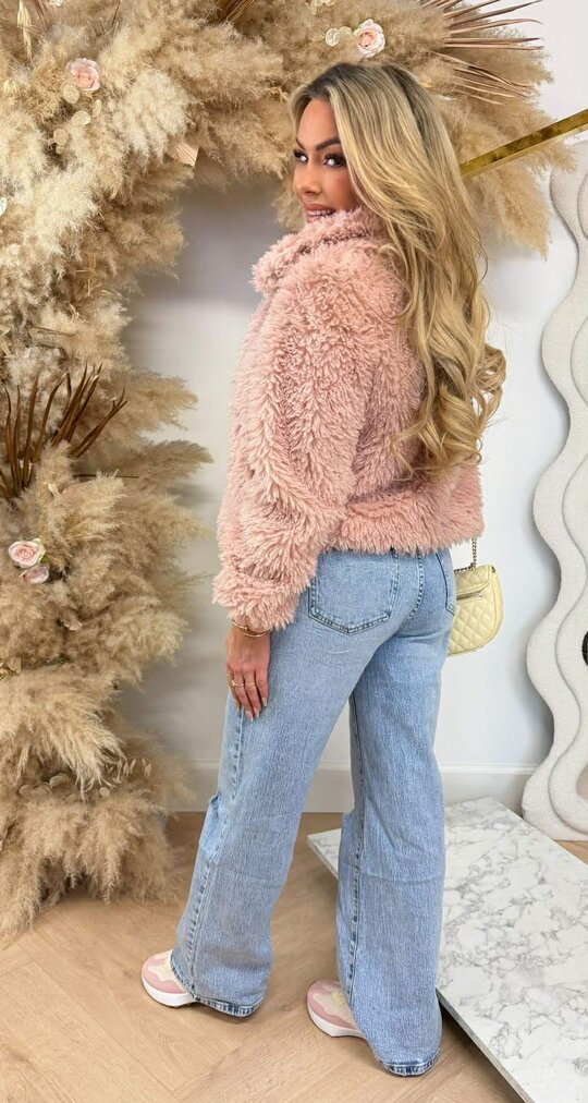 SHEEP VEGAN FUR JACKET 8799 PINK